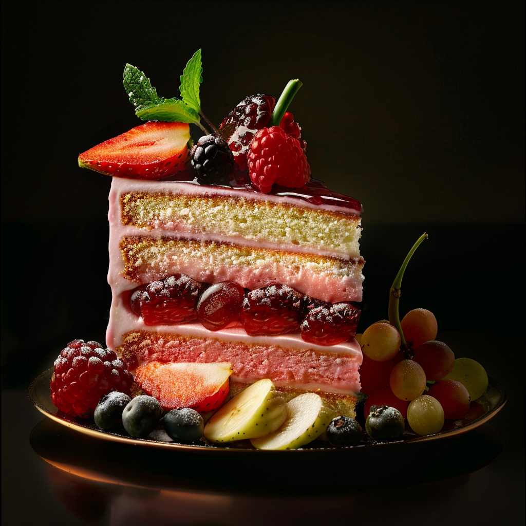 a cake with fruits on it